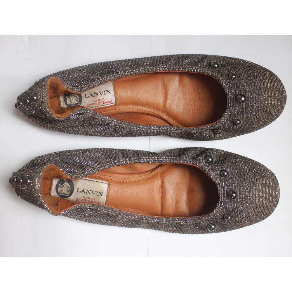 LANVIN flats 37 7 metallic gold